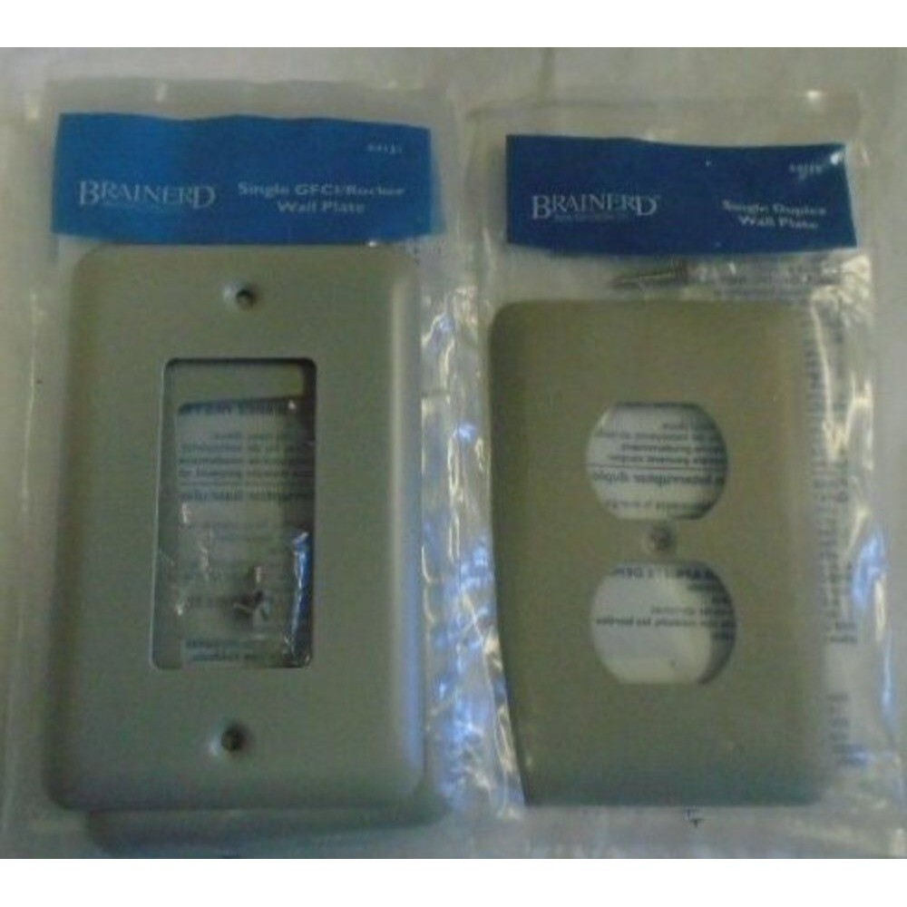SINGLE DUPLEX WALL PLATE LOT 1 Single Duplex Grey Steel 5 GFCI/Rocker Wall Plate